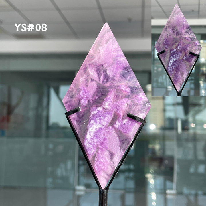 Unique,Rainbow Fluorite Diamond Slice