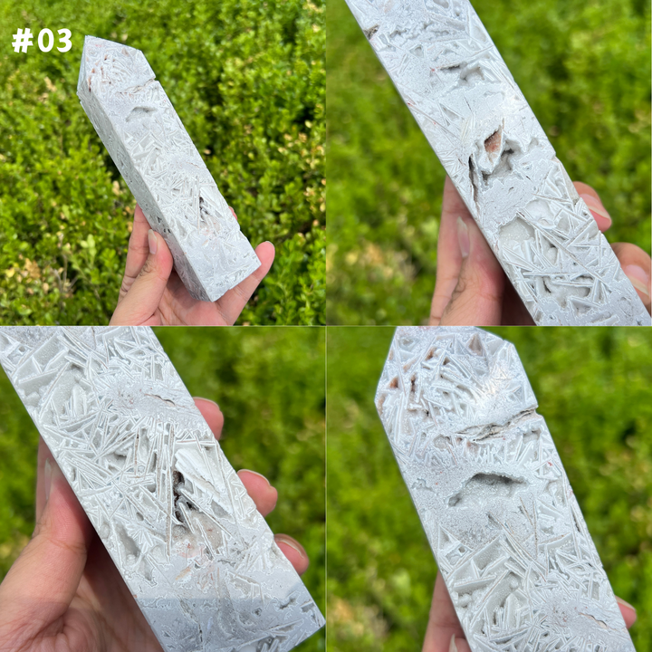 White Mexican Agate Tower