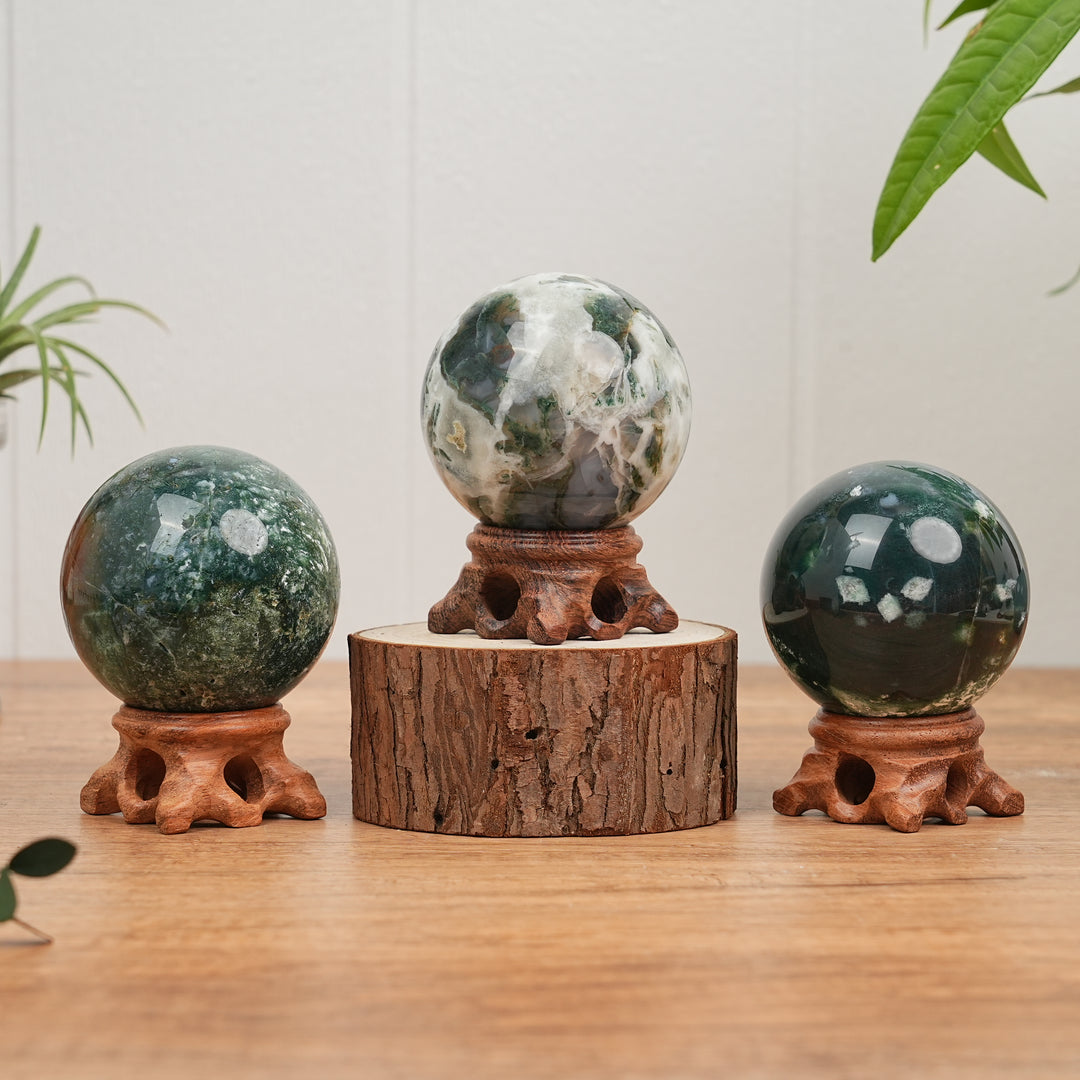 Natural Moss Agate Sphere