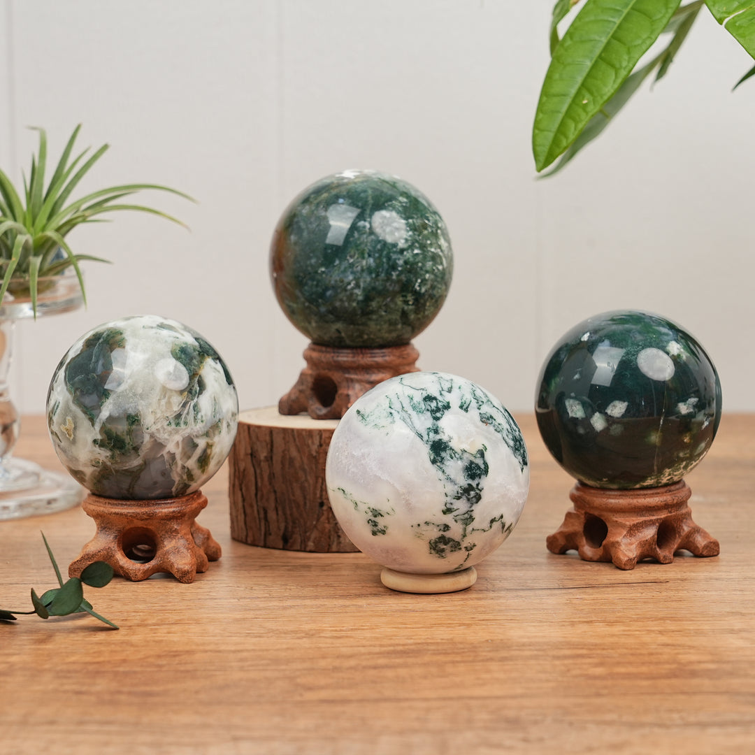 Natural Moss Agate Sphere