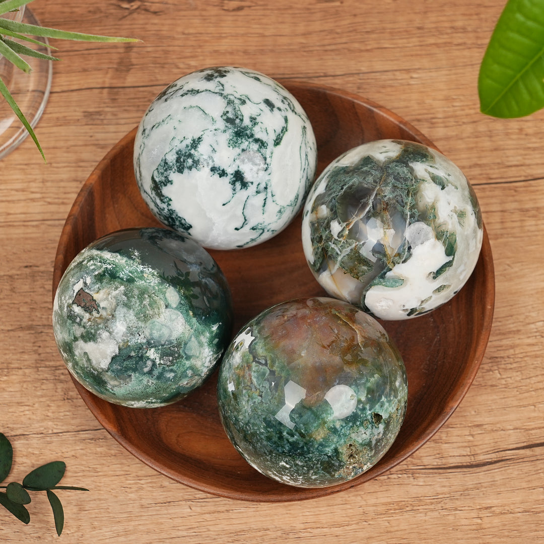 Natural Moss Agate Sphere