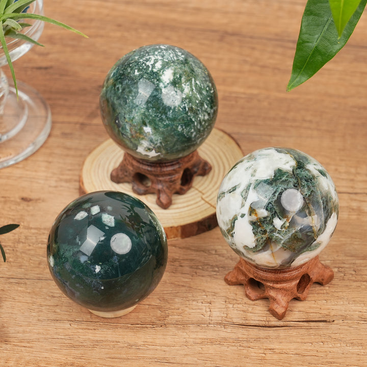 Natural Moss Agate Sphere