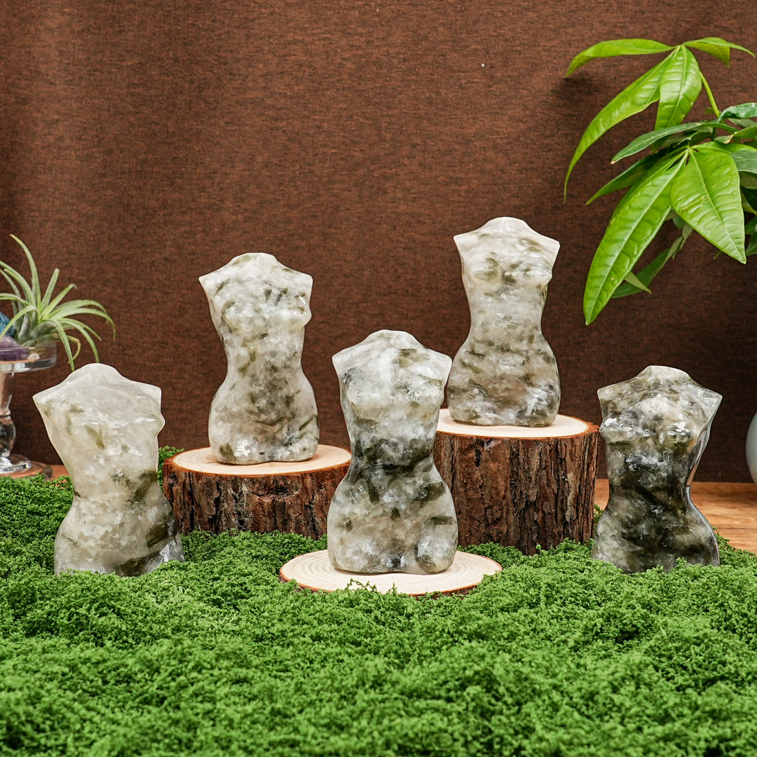 Smoky Quartz With Phlogopite Goddess Statue