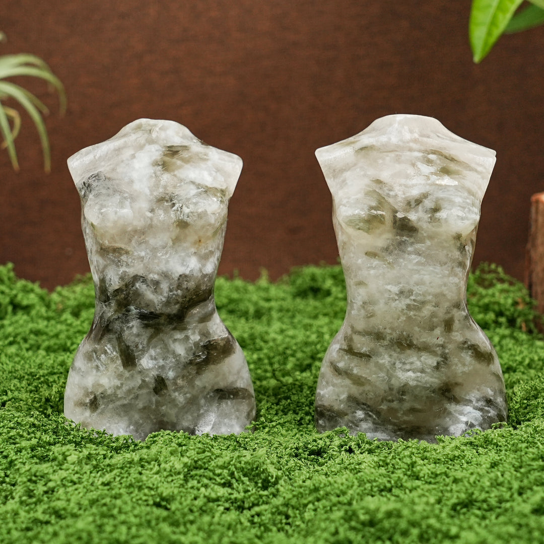 Smoky Quartz With Phlogopite Goddess Statue