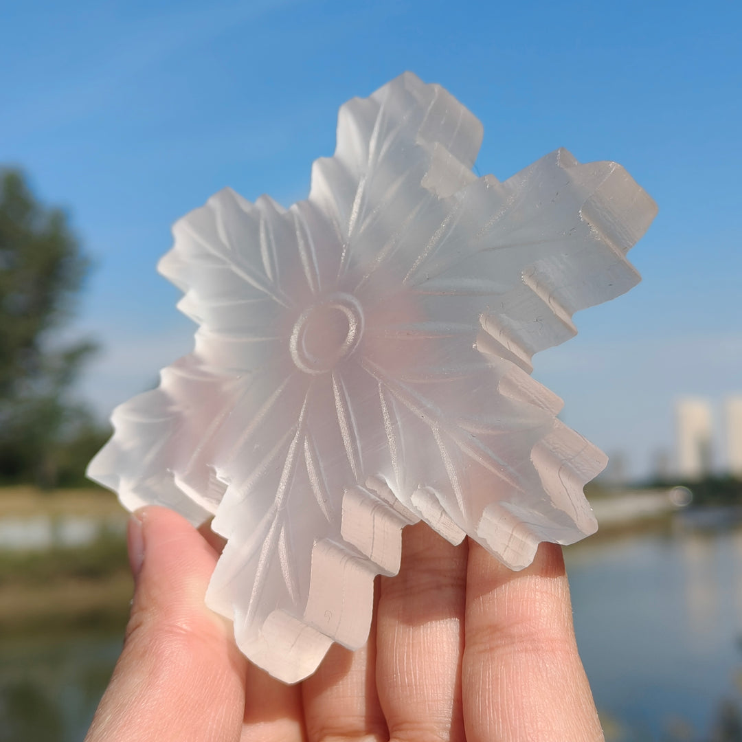Natural Selenite Snowflake