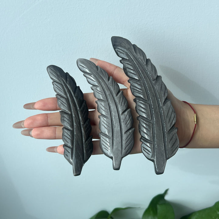 Unique,Silver Obsidian Feather