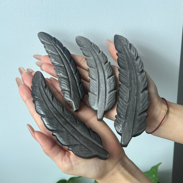 Unique,Silver Obsidian Feather