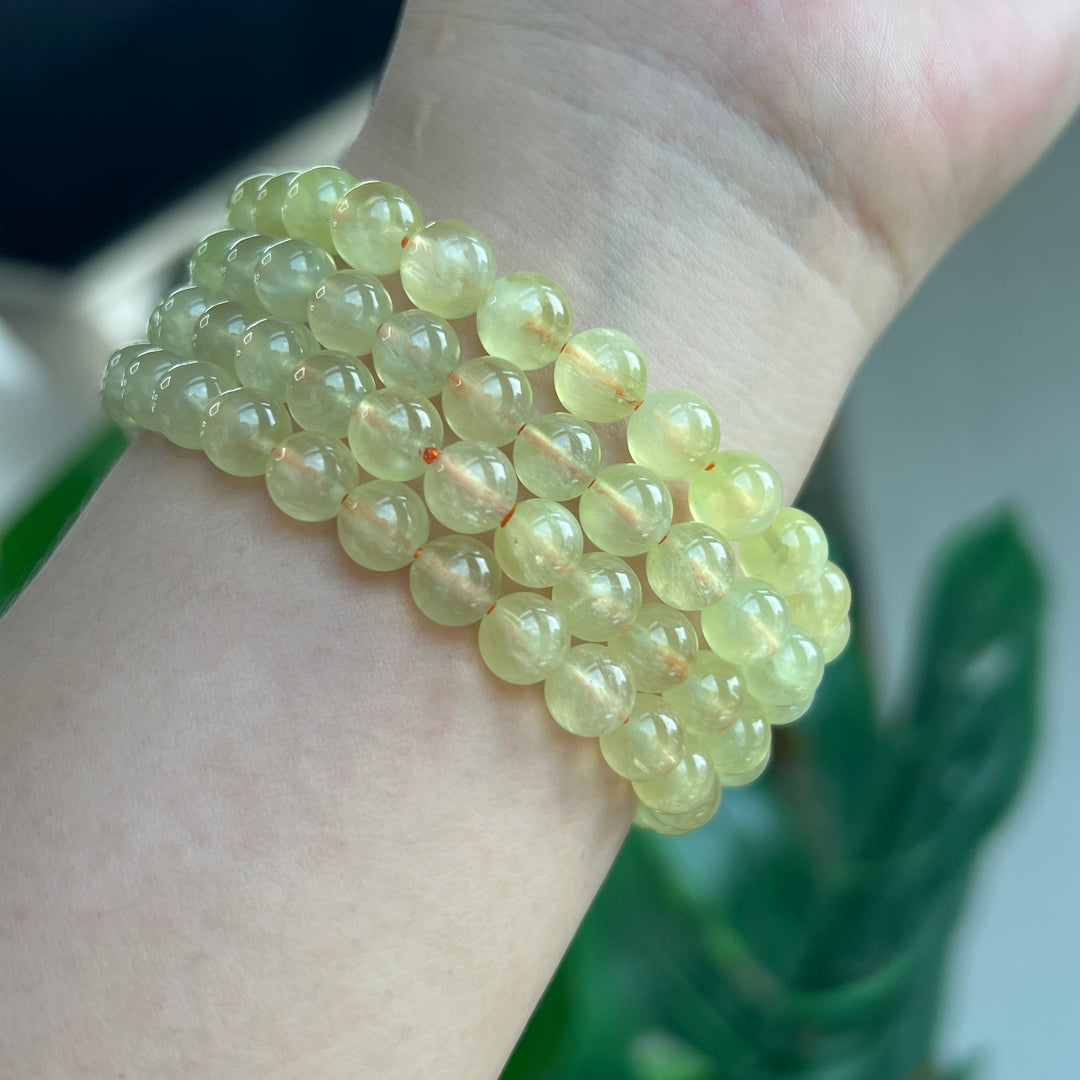Golden Prehnite Bracelet 7.1~7.7MM