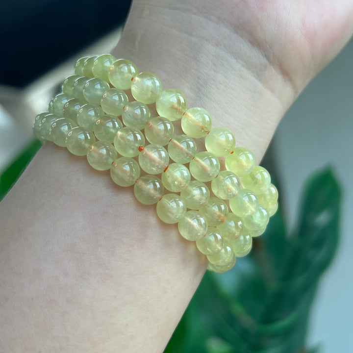 Golden Prehnite Bracelet 7.1~7.7MM