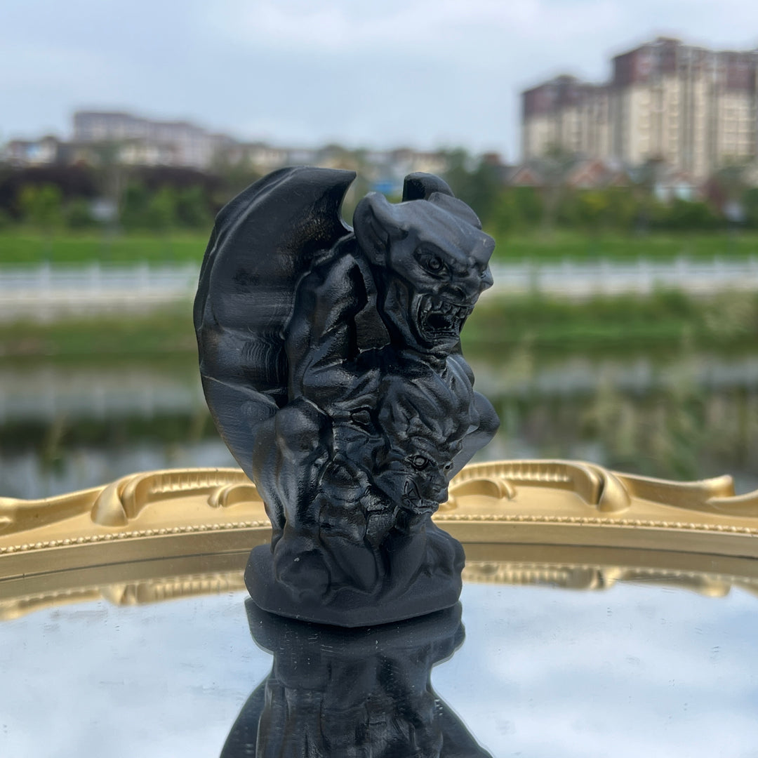 Black Obsidian Gargoyle Duo