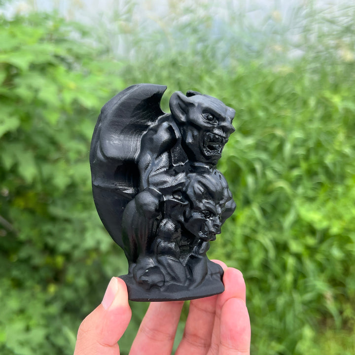 Black Obsidian Gargoyle Duo