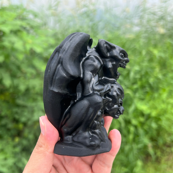 Black Obsidian Gargoyle Duo