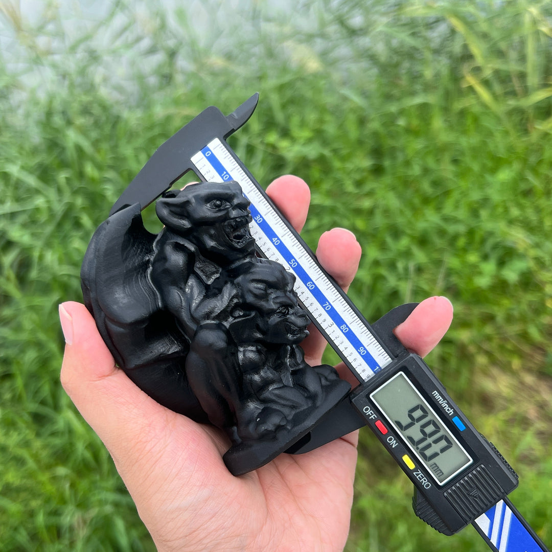 Black Obsidian Gargoyle Duo