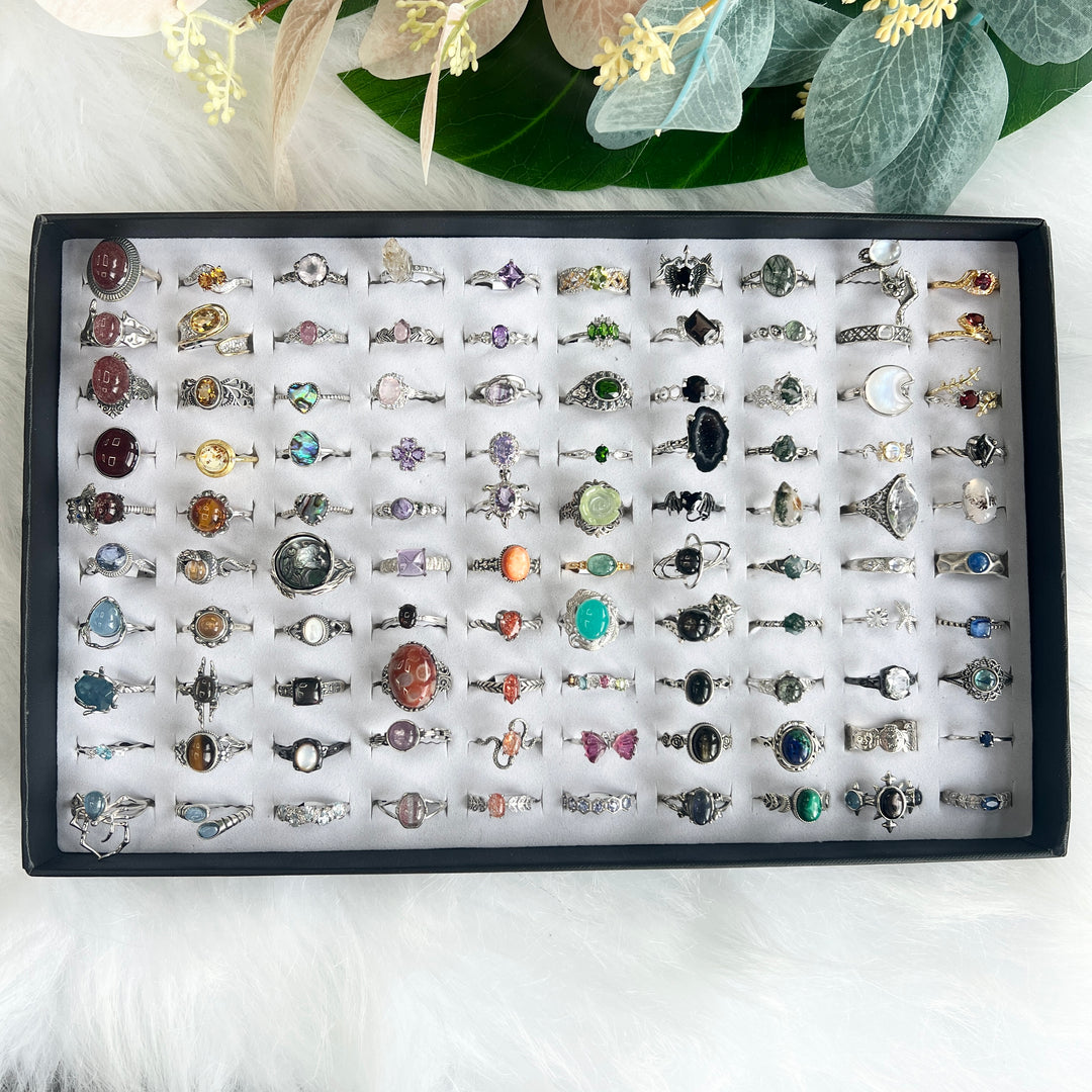 Unique,Crystal Rings-2,S925