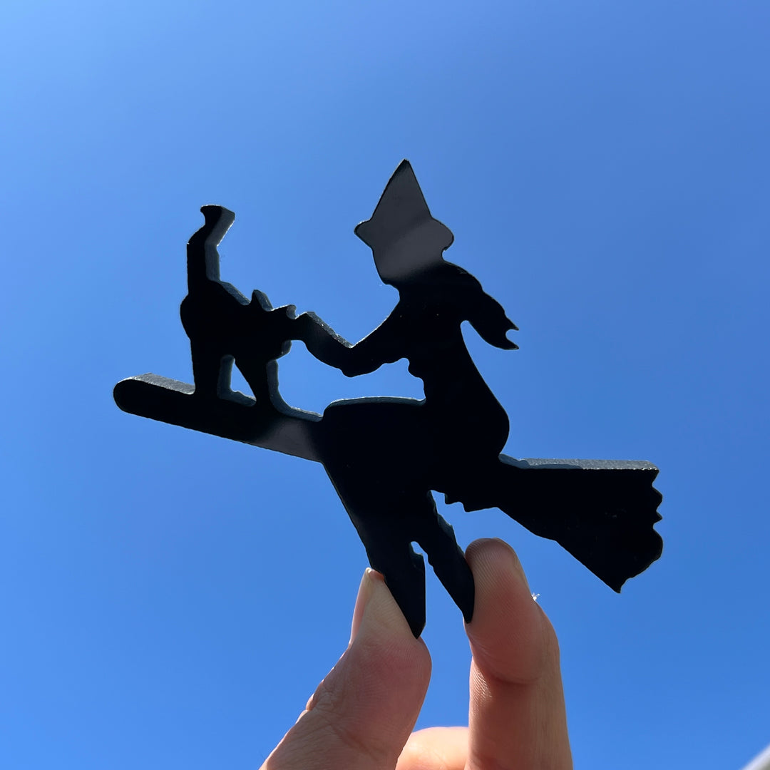 Obsidian Wizard Broom Cat