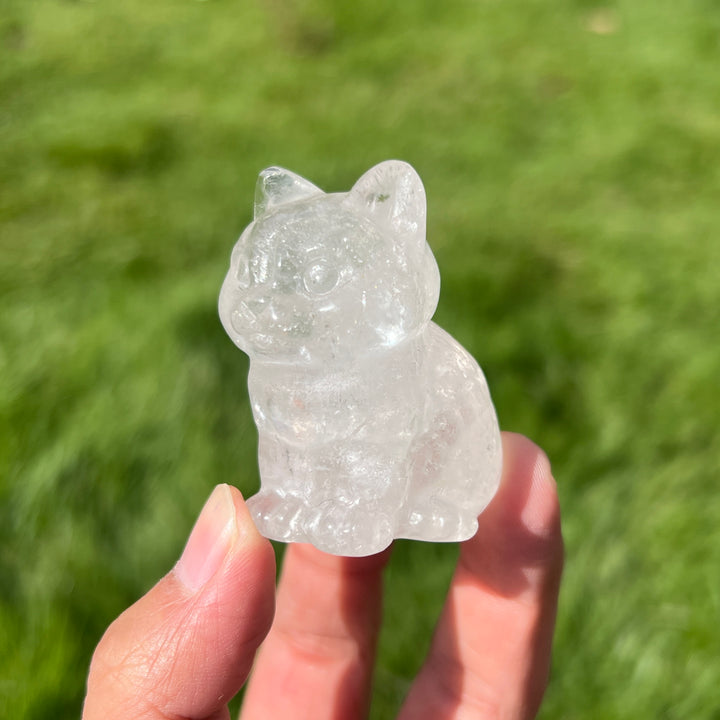 Natural Clear Quartz Cat