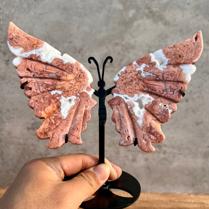 Pink Agate Butterfly Wings