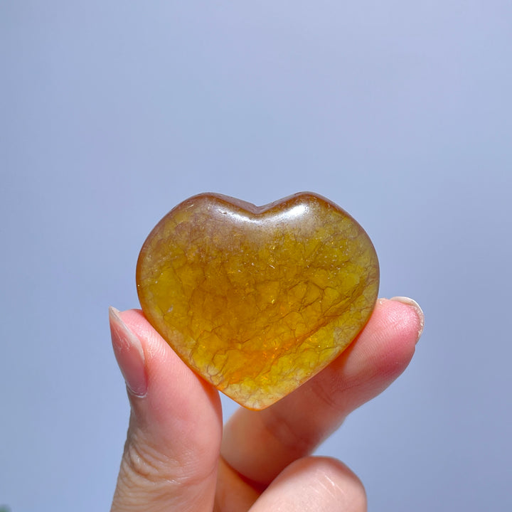 Yellow Fluorite Heart