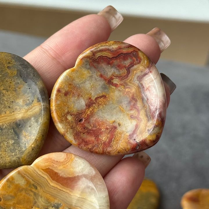 Crazy Lace Agate Heart Worry Stone