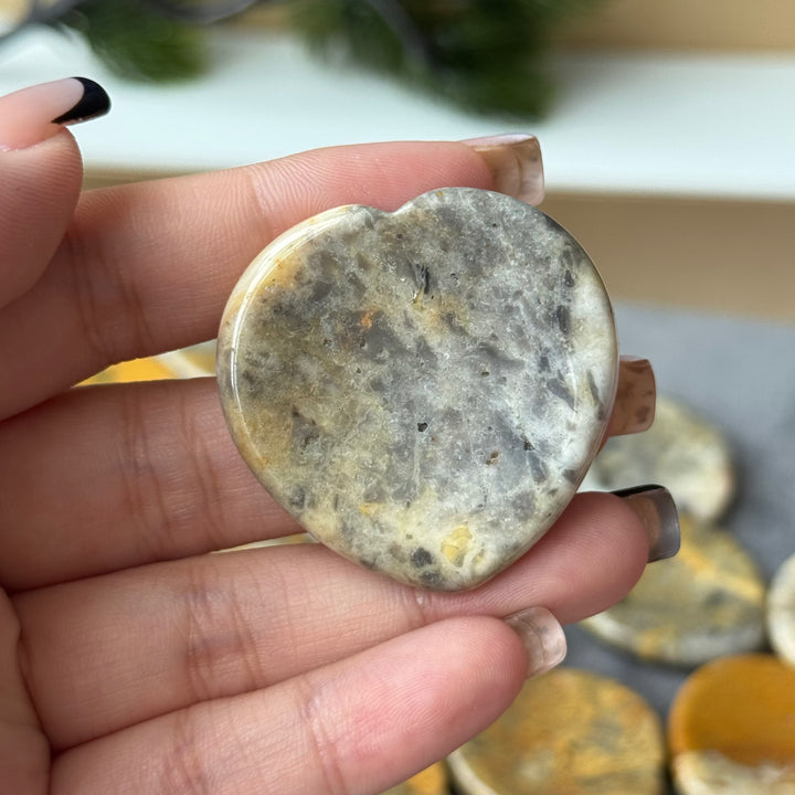 Imperfect, Crazy Lace Agate Heart Worry Stone