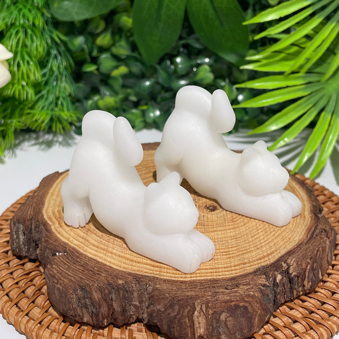 White Jade Lying Down Cat