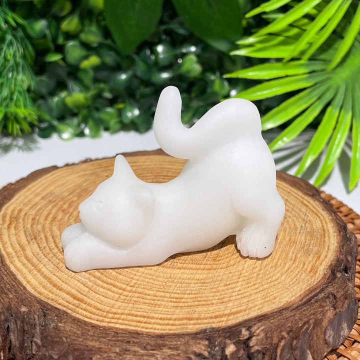 White Jade Lying Down Cat