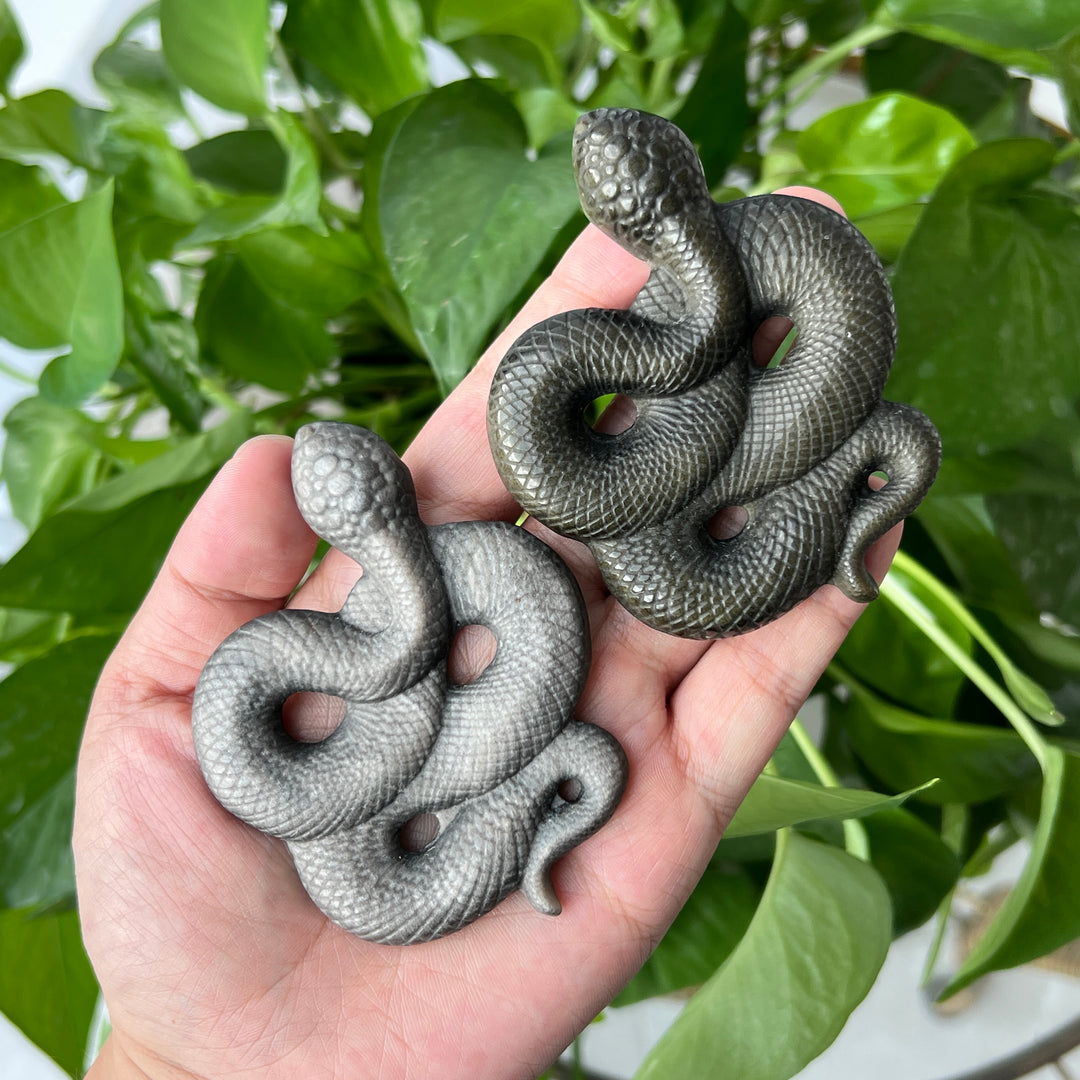 Golden/Silver Obsidian Snake Slice