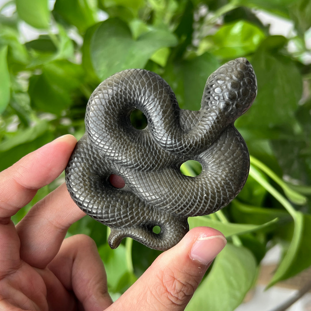 Golden/Silver Obsidian Snake Slice