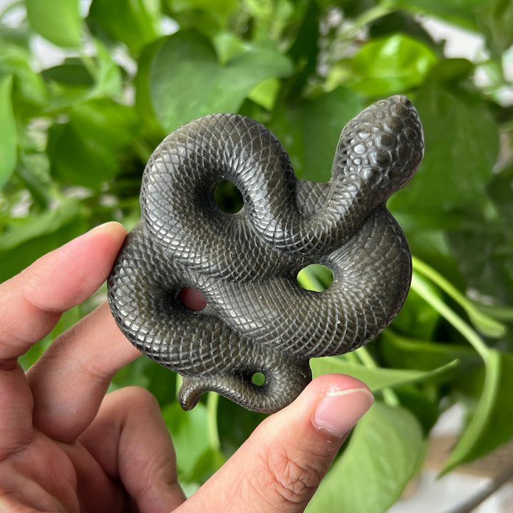 Golden/Silver Obsidian Snake Slice