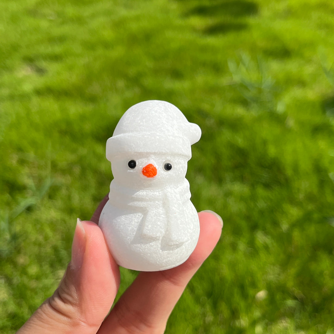 Carving White Jade Snowman