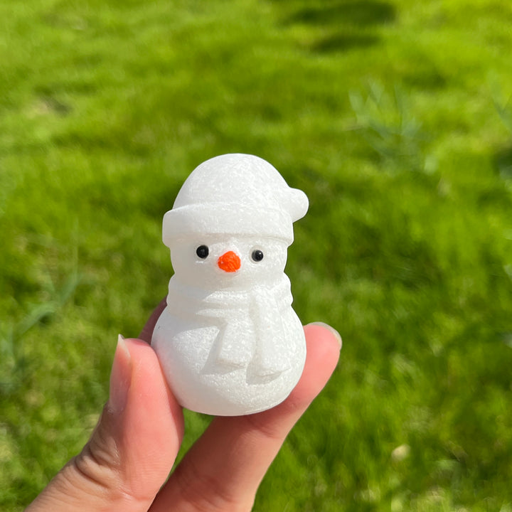 Carving White Jade Snowman