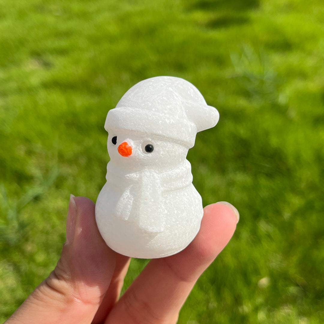 Carving White Jade Snowman
