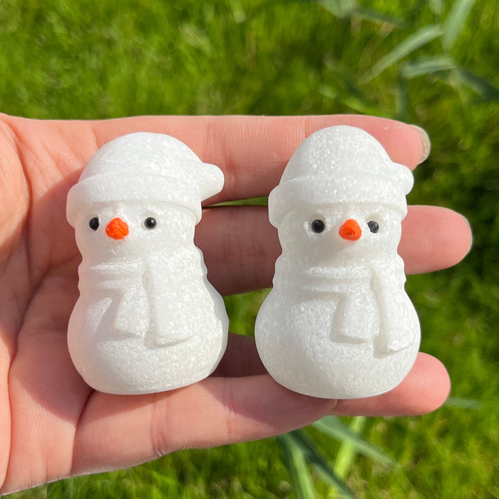 Carving White Jade Snowman