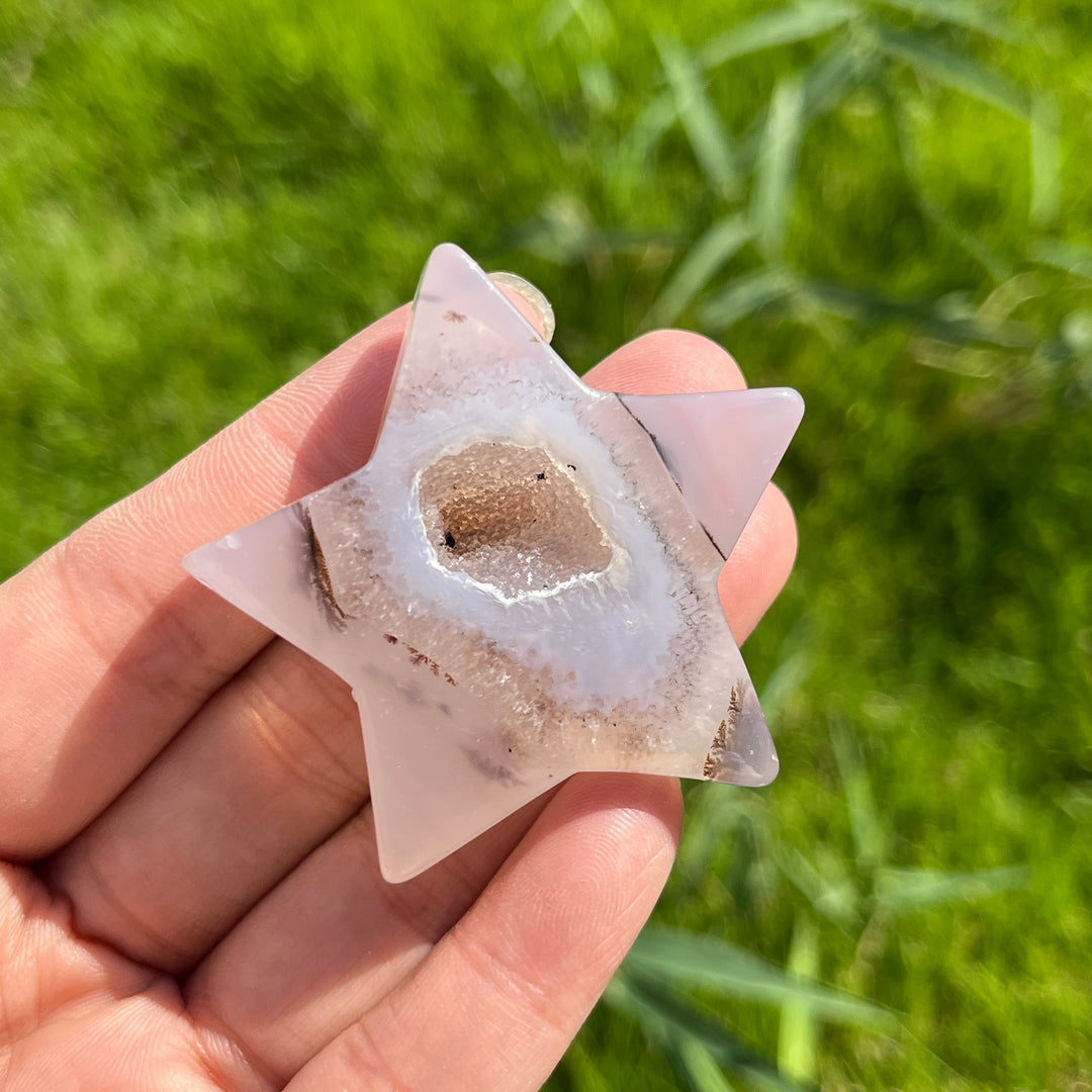 Natural Agate Geode Star