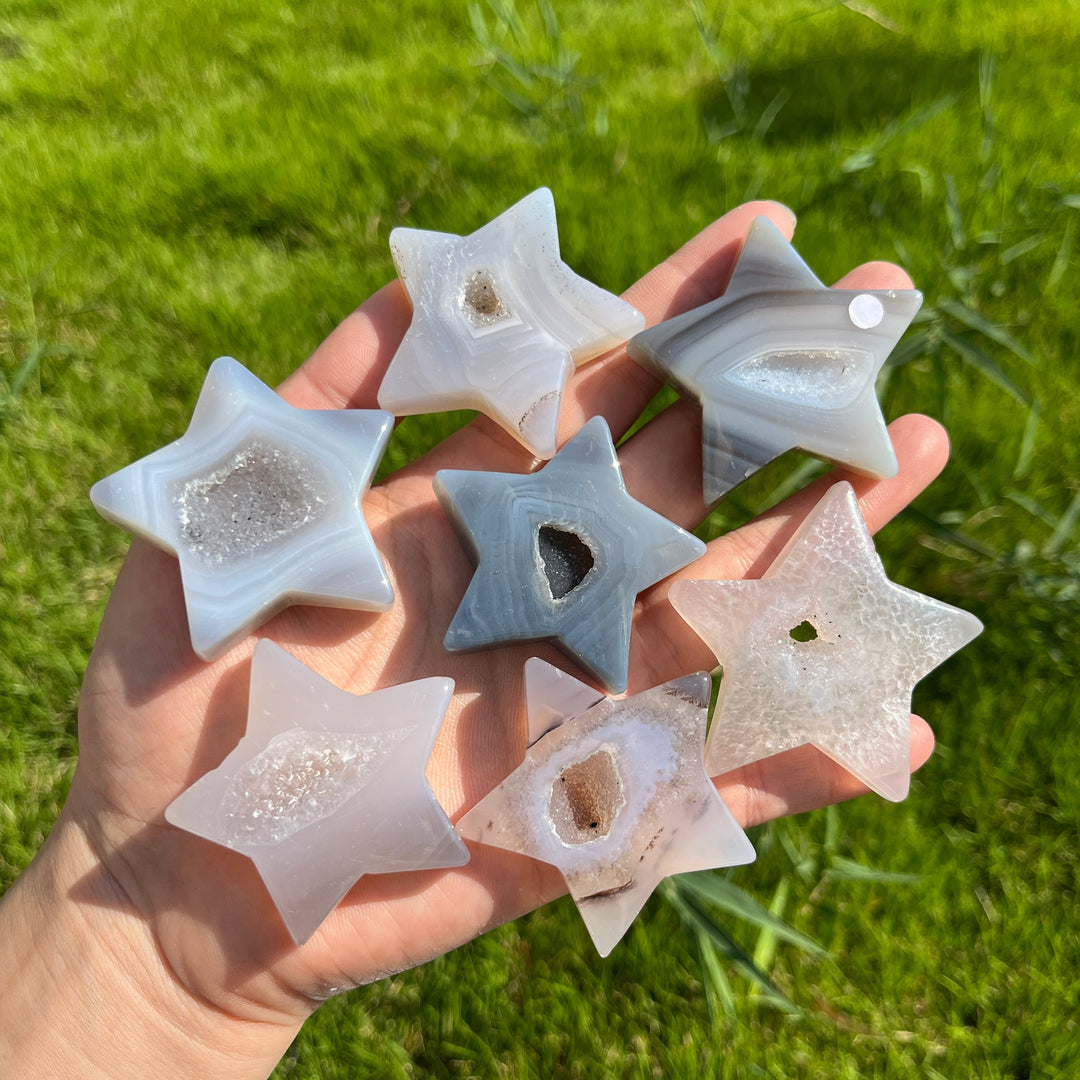 Natural Agate Geode Star
