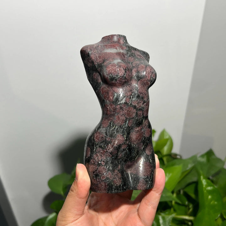 Carved Garnet Goddess Statue