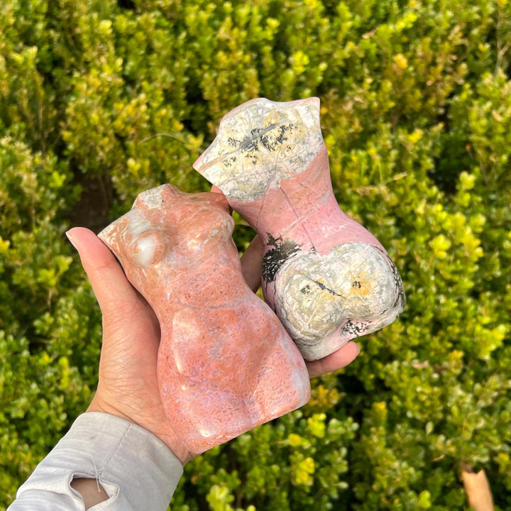 Natural Rhodonite Goddess Statue