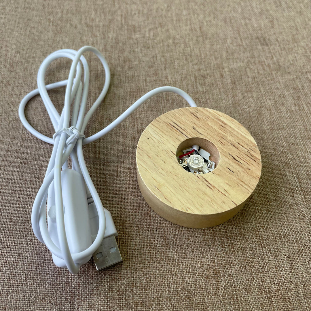 Support de lampe sphérique en bois