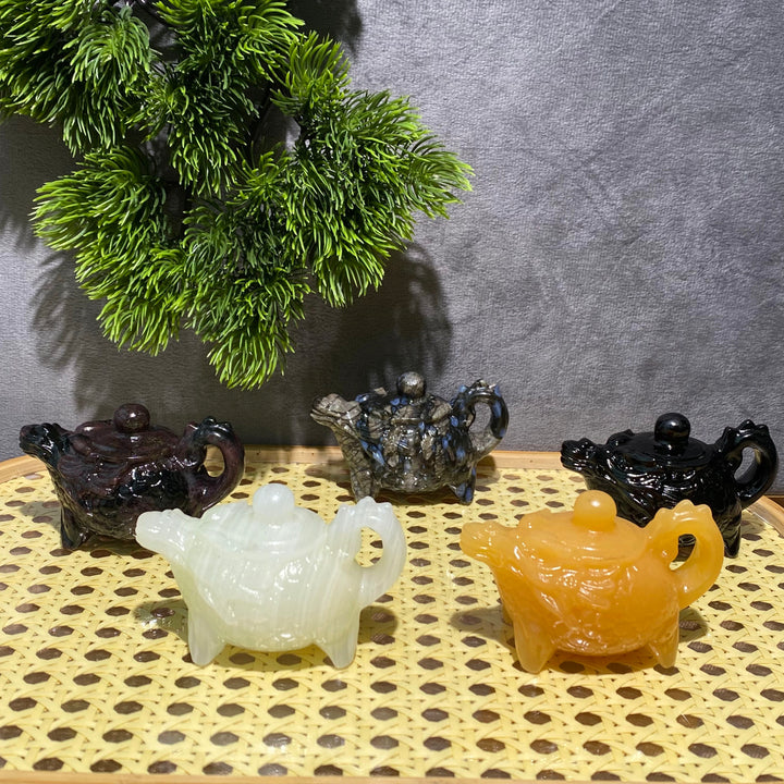Sonne und Mond aus goldenem/silbernem Obsidian