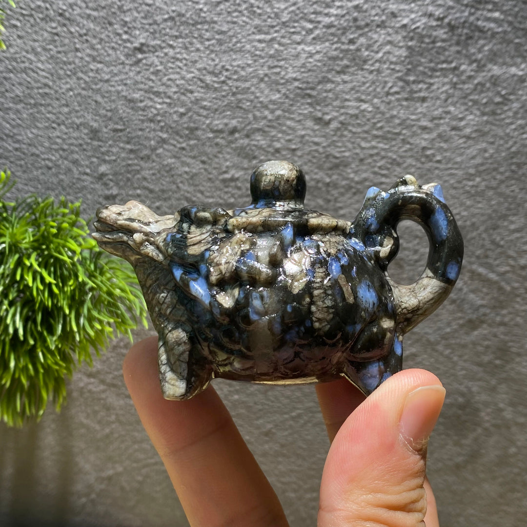Sonne und Mond aus goldenem/silbernem Obsidian