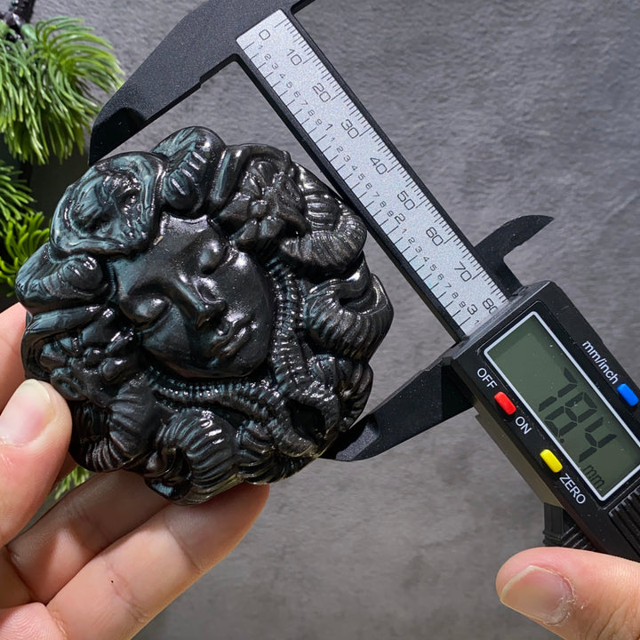Silver Obsidian Medusa Slice-Pre-sell