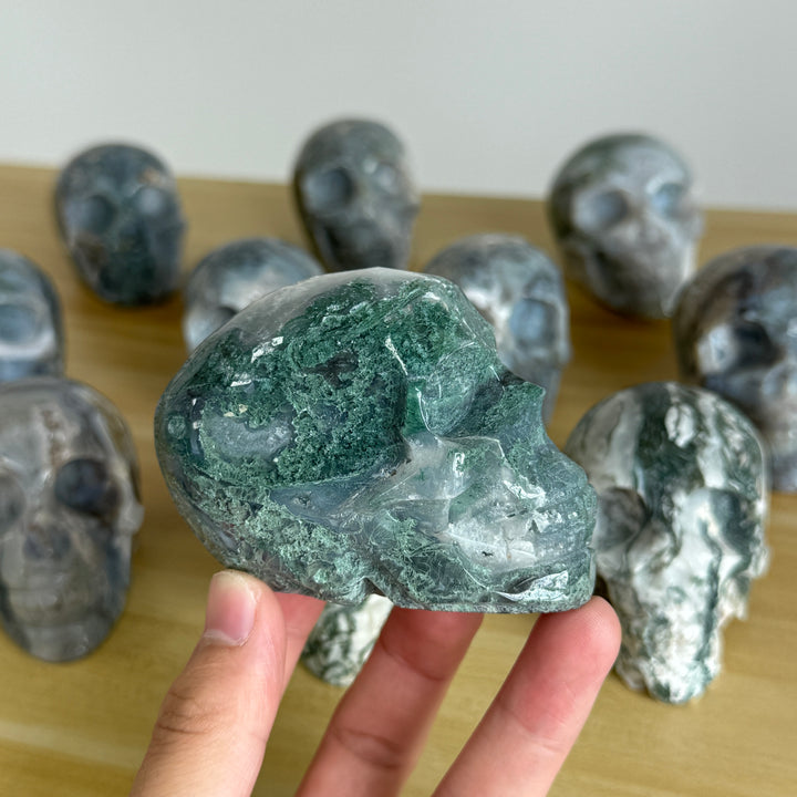 Unique,Moss Agate Skull