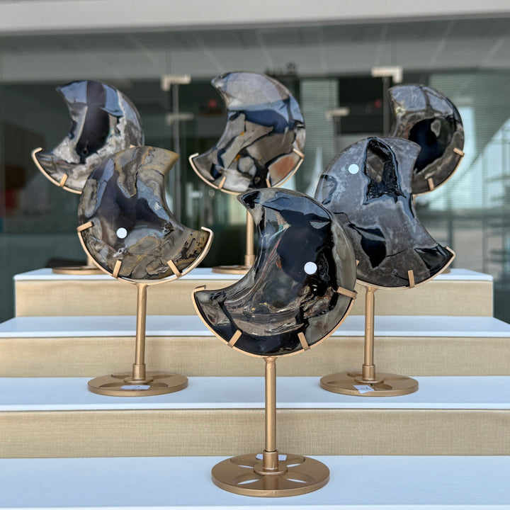 Unique,Volcanic Agate Moon