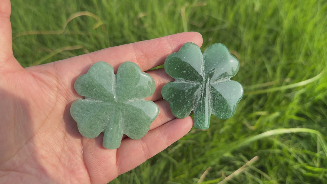 Green Aventurine Four-Leaf Clover