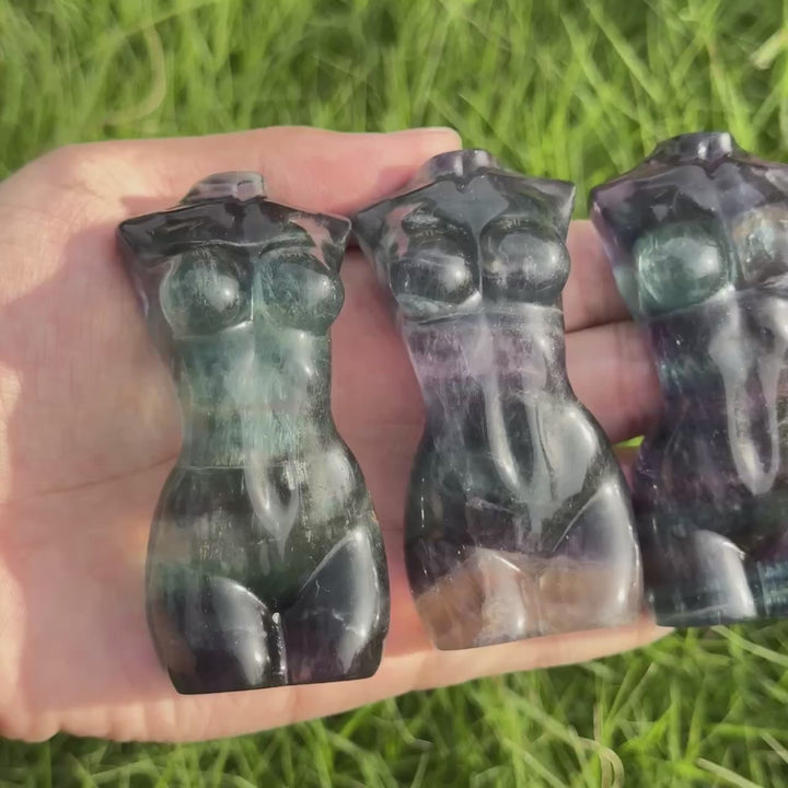 Natural Fluorite Goddess Sculpture