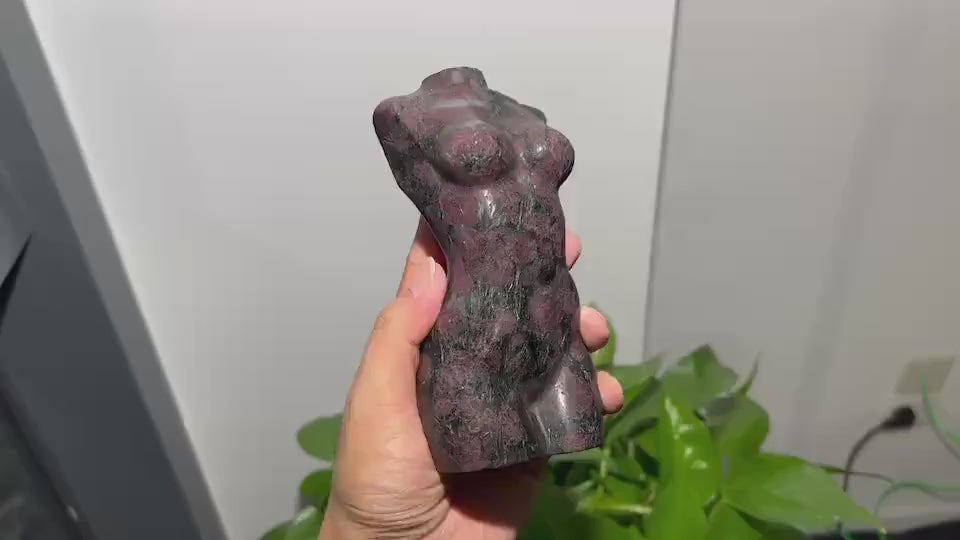 Carved Garnet Goddess Statue