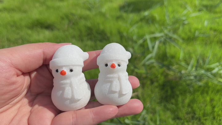Carving White Jade Snowman