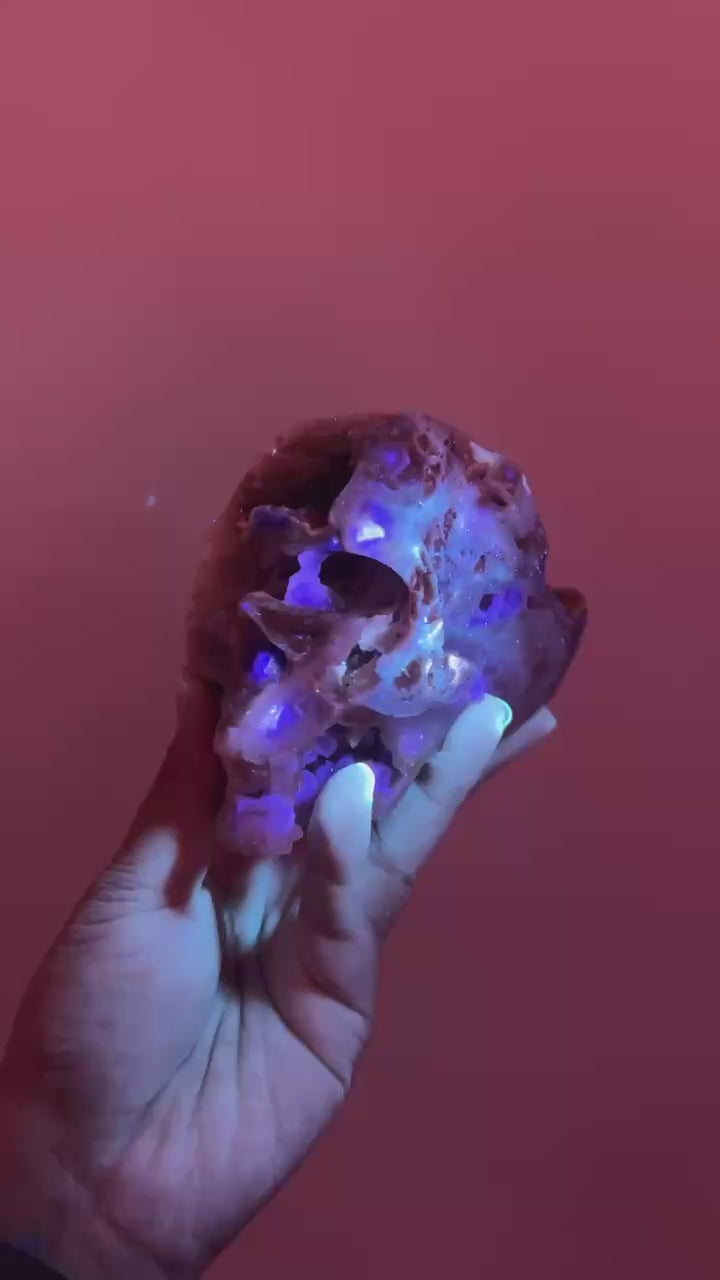 Fluorite With Quartz Skull