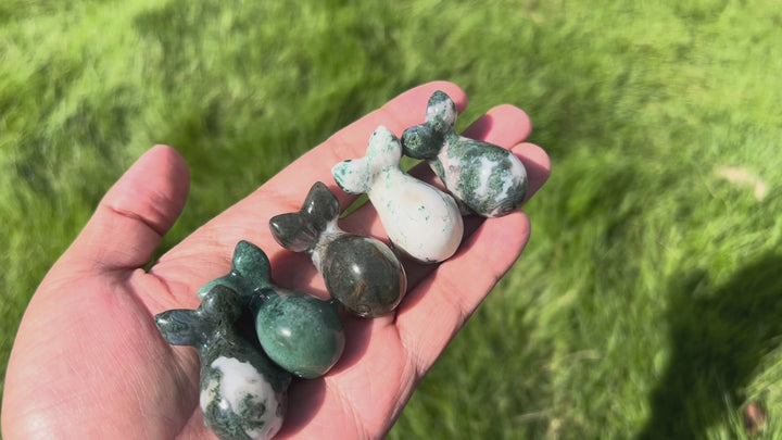 Mini Moss Agate Whale