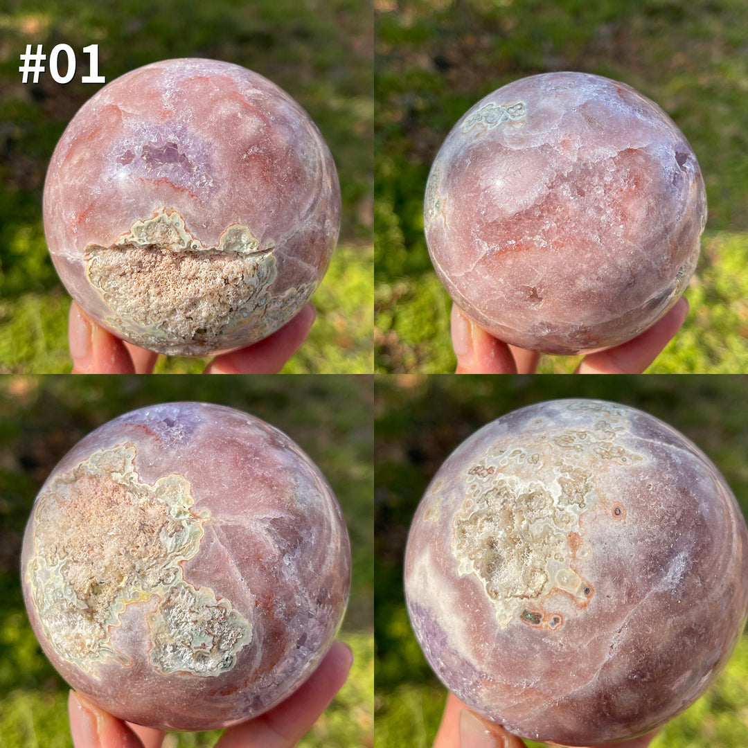 Unique,Natural Crystal Pink Amethyst Sphere